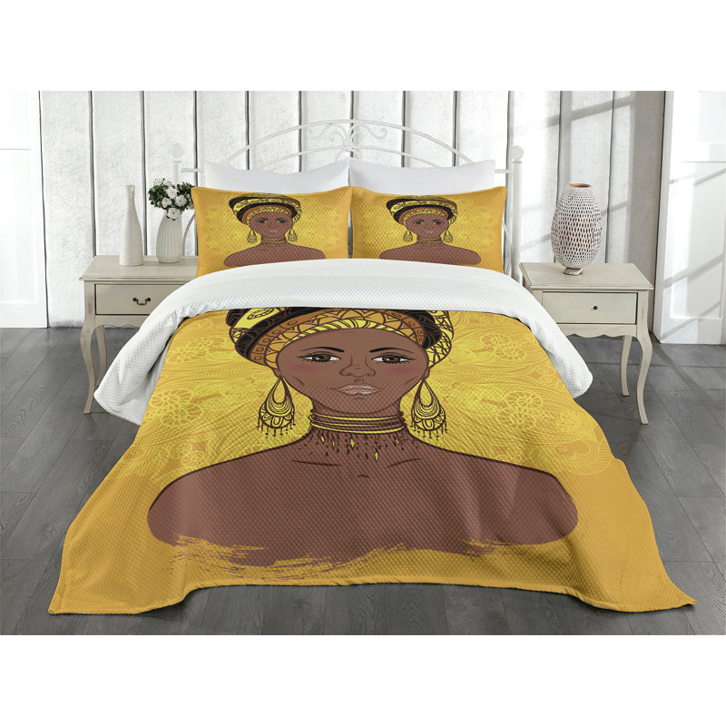 King Quilted Brown Polyester Bedspread Set with Pillow Shams