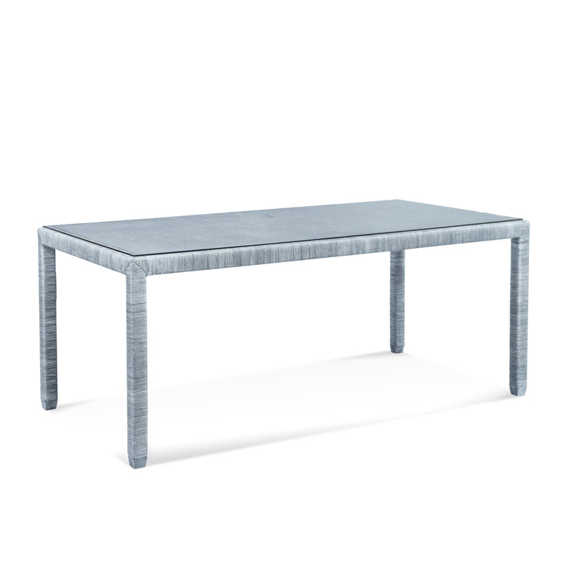 Pine Isle Glass Dining Table, Sea Glass