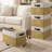  4 Pack Large Collapsible Fabric Storage Baskets with Handles for Closet and Shelves, Cream-1252641437