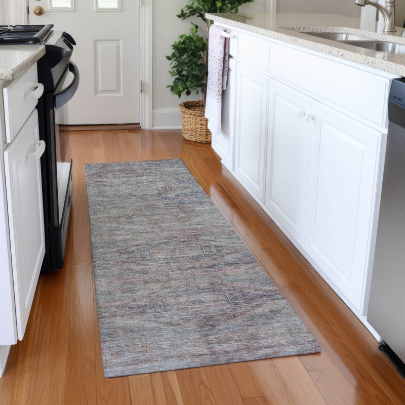 Tapis étain intérieur / extérieur lavable à la machine Claudian ACN1631, Tapis de couloir 2 pi 3 po x 7 pi 6 po