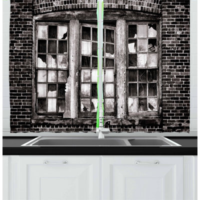 Industrial 2 Piece Kitchen Curtain -  East Urban Home, B65C797D8F914E6CA84956DC5F5F245D