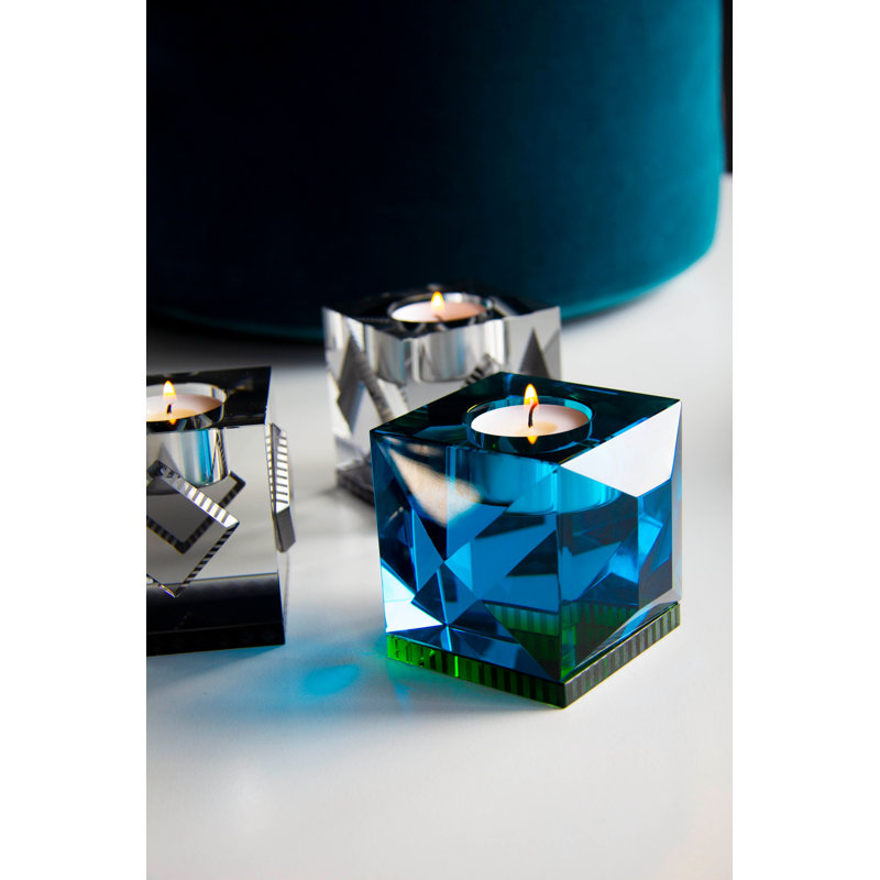 Ophelia Tealight Candle Holder, Azure/Green