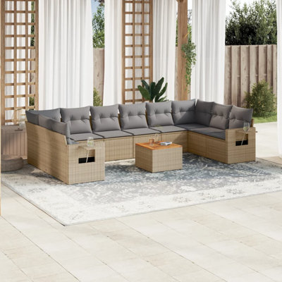  Ensemble de canapé de jardin beige