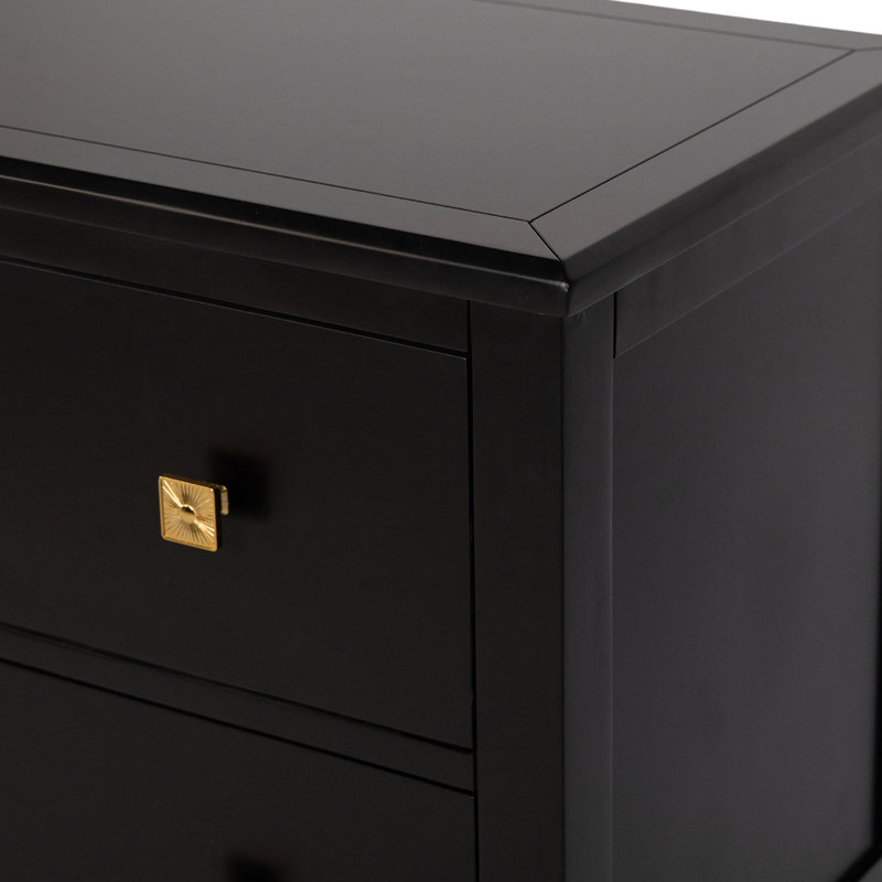 Zion Solid Wood 2 - Drawer Accent Chest, Tricorn Black