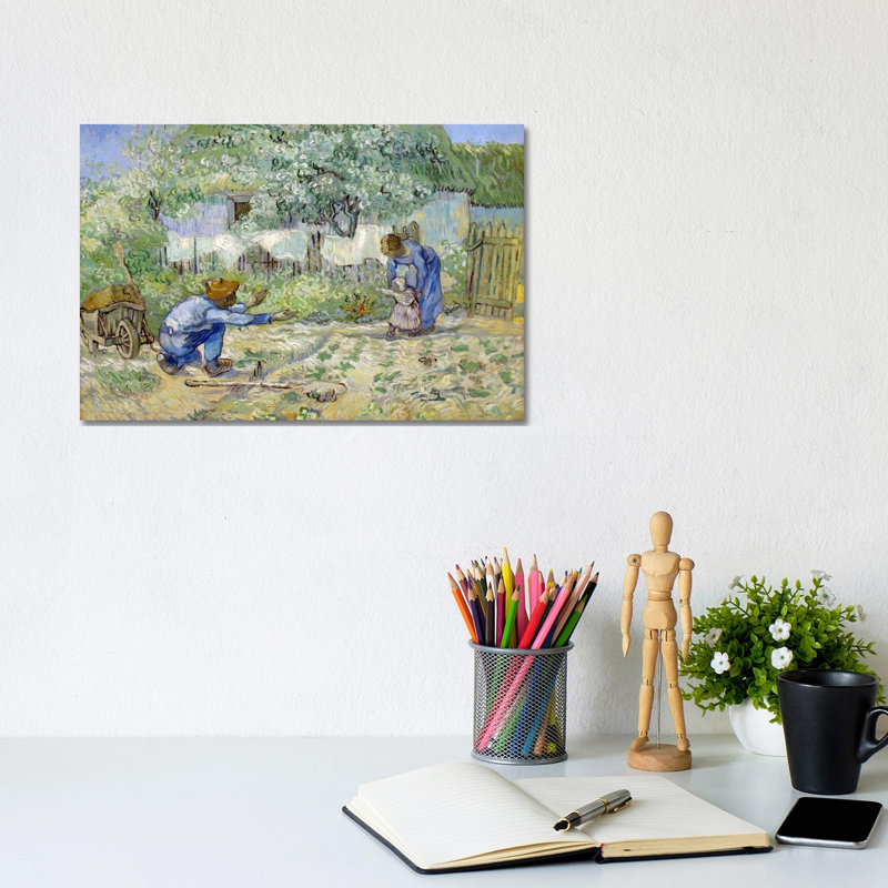 First Steps (After Millet) by Vincent Van Gogh - Wrapped Canvas Gallery-Wrapped Canvas Giclée, 20.32 cm H x 30.48 cm W