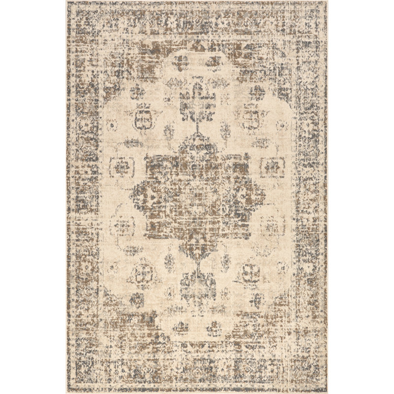 Tapis médaillon délavé Venn, Rectangle 4pi x 6 pi