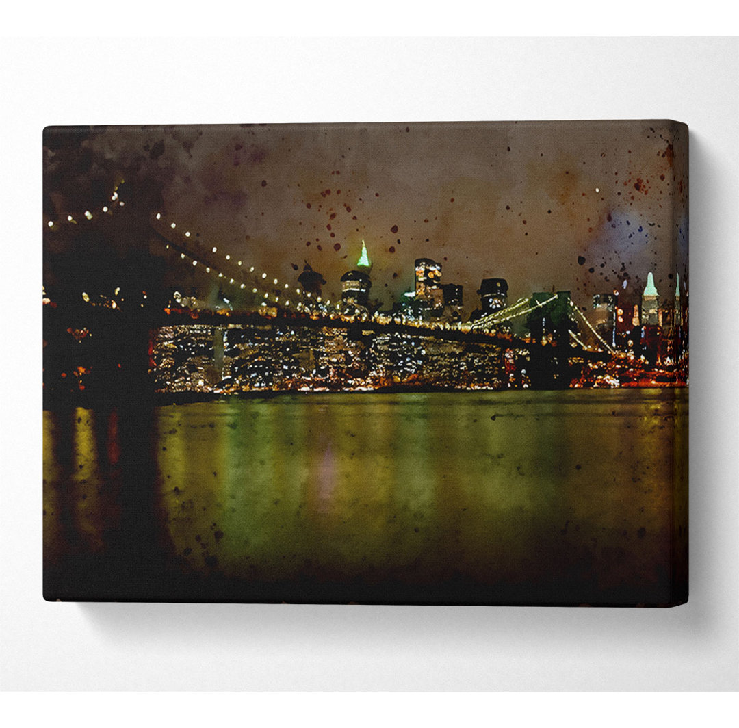 Brooklyn Bridge Green Waters - Kunstdrucke auf Leinwand