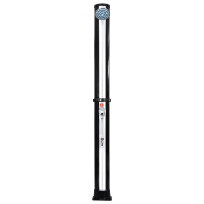 86.6" H Temperature Controlled PVC Free Standing Outdoor Shower with Detachable Shower Head