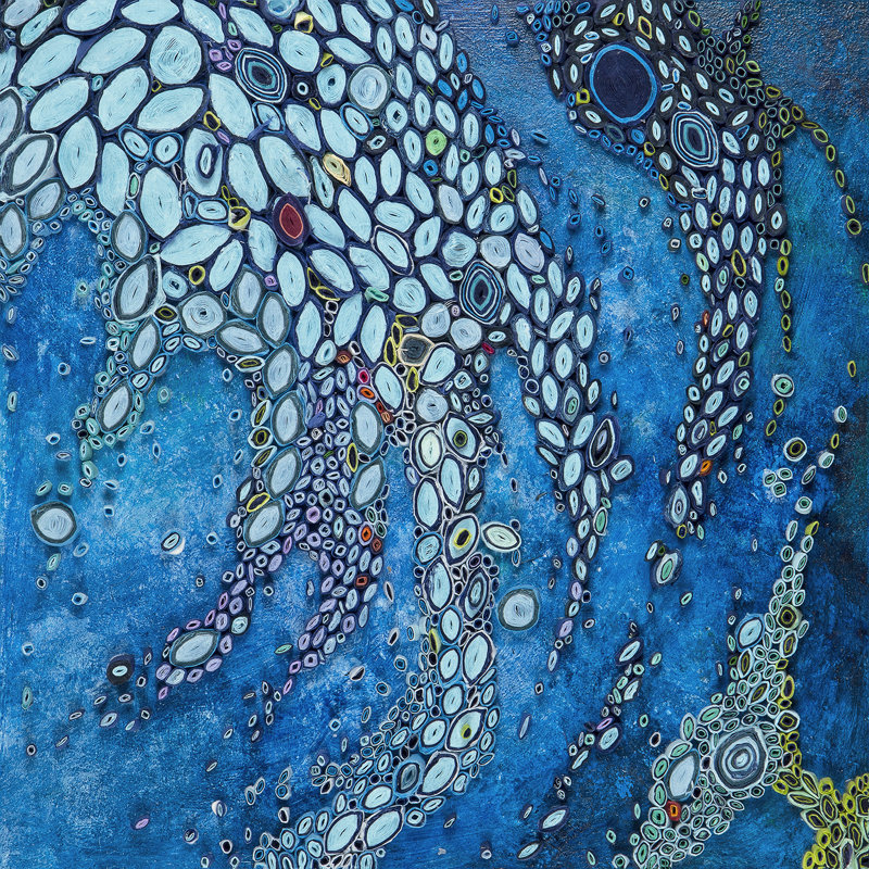 " Elephant Eye " Acrylic Painting, 24" H x 24" W, Wrapped Canvas