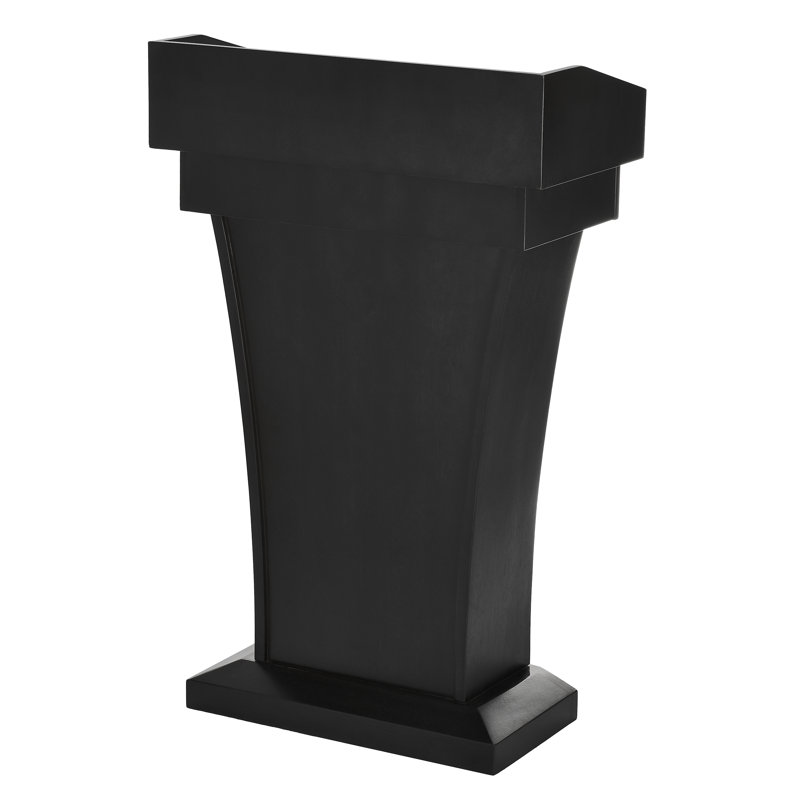 Black Wood Veneer Full Podium Lectern with Storage
