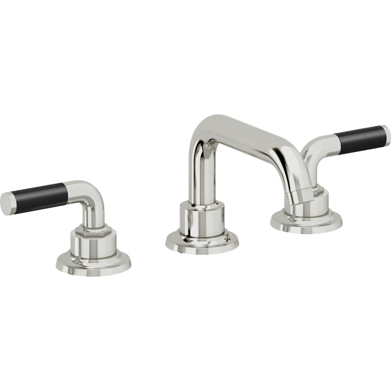 Descanso 8" Widespread Lavatory Faucet with Carbon Fiber Handle and Completely Finished ZeroDrain, Polished Chrome