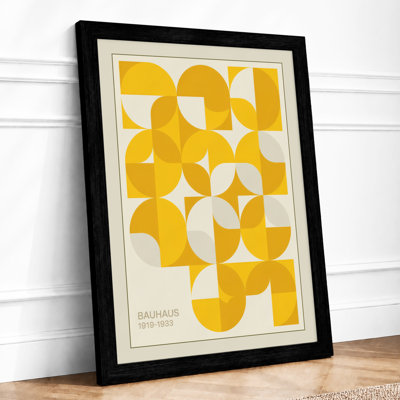 Circles Grid Geometric - Framed Print