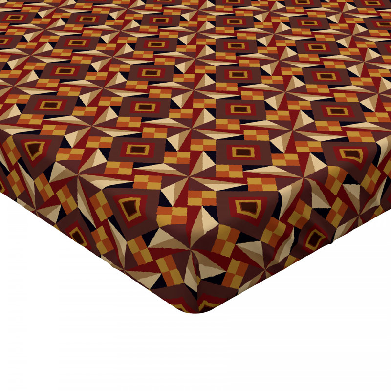 Microfiber Geometric Fitted Sheet, Full Fitted Sheet