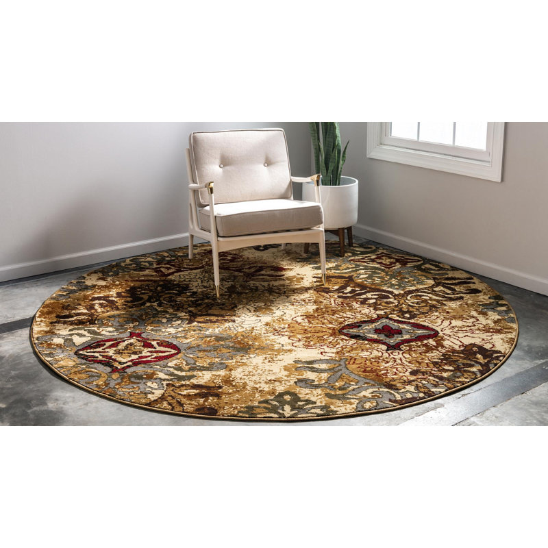 Eelijah Abstract Indoor Rug, Round 6'1"