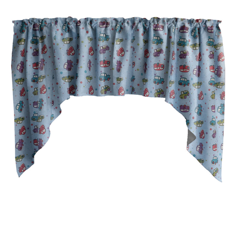 Cantonnière de fenêtre en mélange de coton l 58 po, Bleu