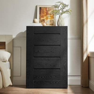 Commode 5 tiroirs, commode moderne sans poignée