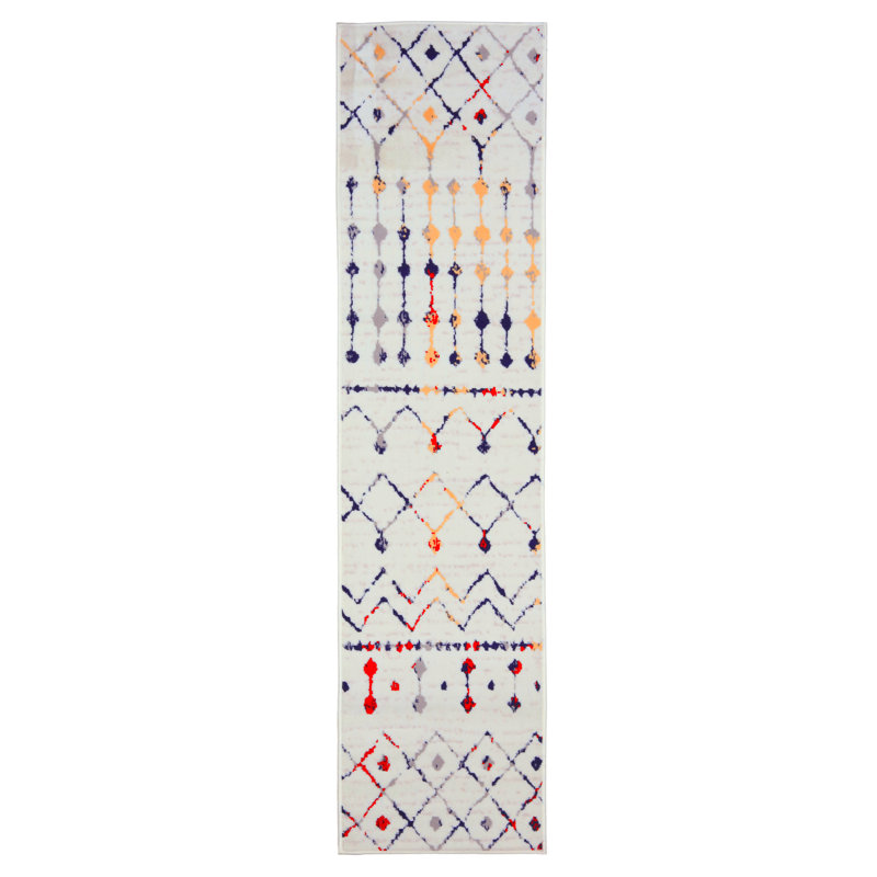 Geometric Indoor Rug, Runner 2' x 8'