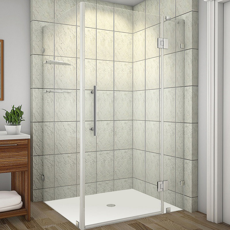 Cabine de douche rectangulaire à charnière Avalux GS l 40 po x P 34 po x H 72 po, Acier inoxydable