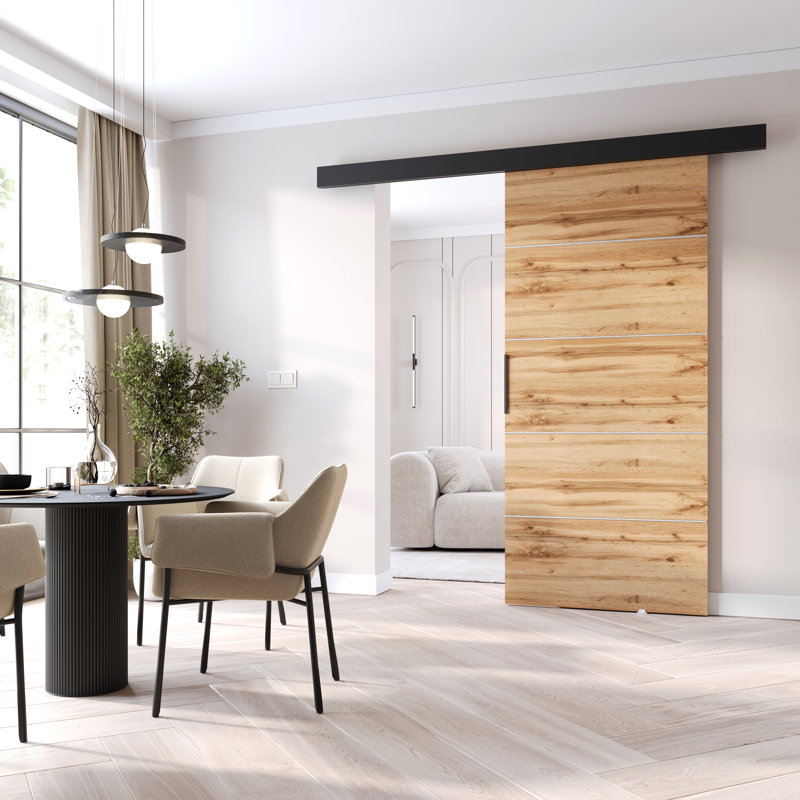 Sliding Door Prim B, Interior Door, Wotan Oak/Black, 86cm x 205cm