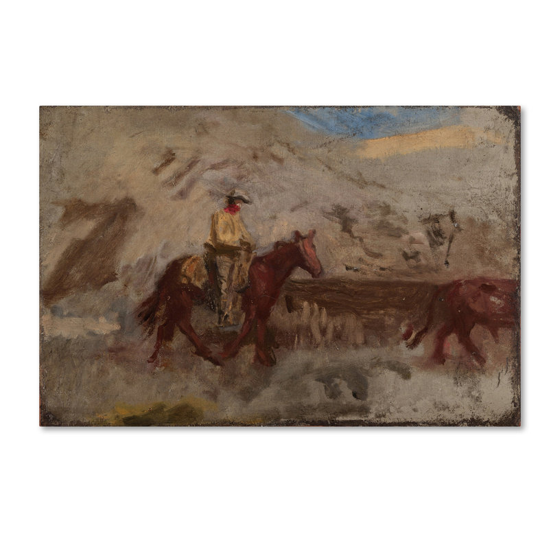 «Cowboy At Work», reproduction sur toile tendue, H 30 po x l 47 po
