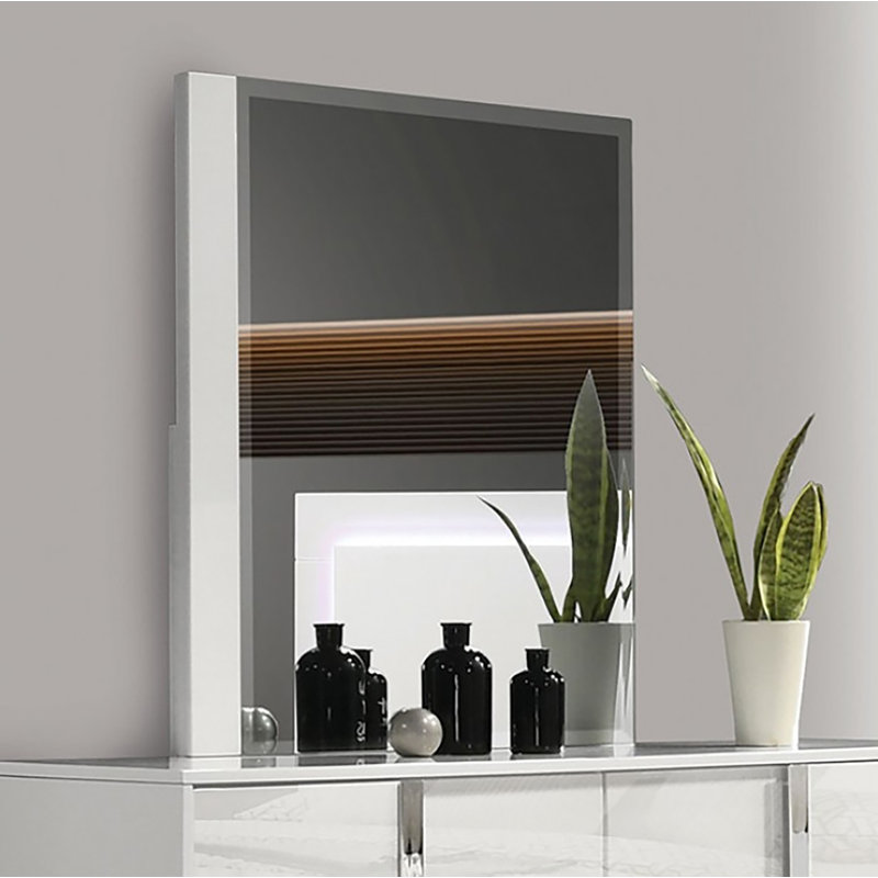 Miroir de commode Brodyn, Blanc