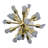 Decorative Starburst Statue Object with Marble Base for Office Decor - Modern Sculpture Accent for Living Room or Home Decoration - Blue & White-746676817