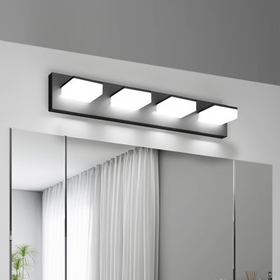 Éclairage à DEL pour meuble-lavabo à DEL, réglable, à intensité variable 3 couleurs (3/4/6000 K), noir mat moderne