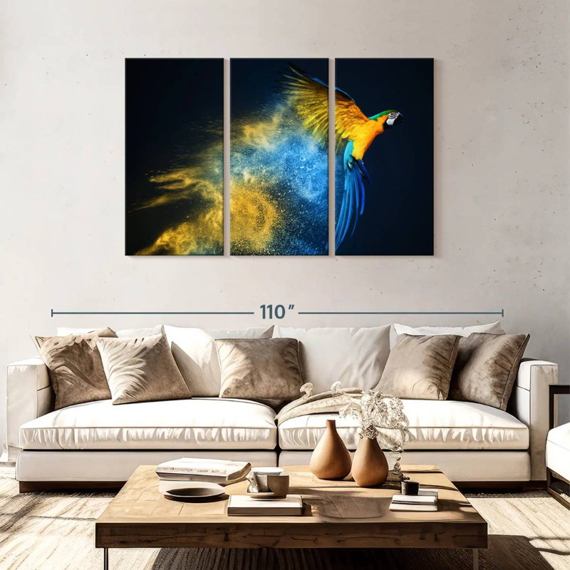 Colorful Parrot, 48" H x 74" W