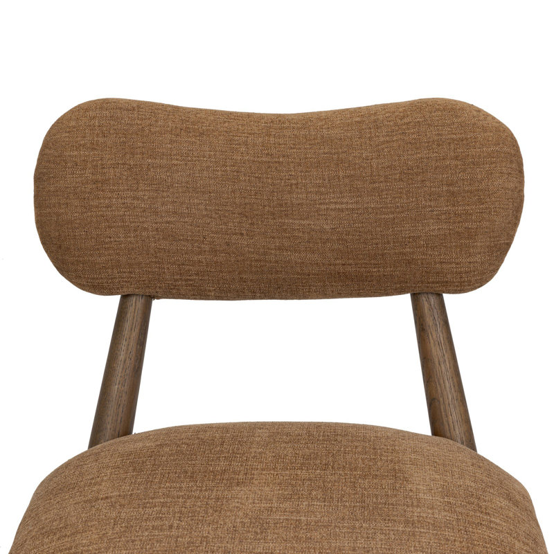Juna Upholstered Dining Chair, Vintage Brown Oak, Brown
