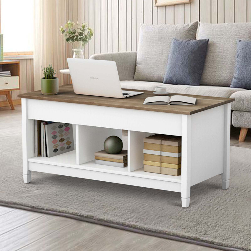 Camylle Single Coffee Table, Brown, White