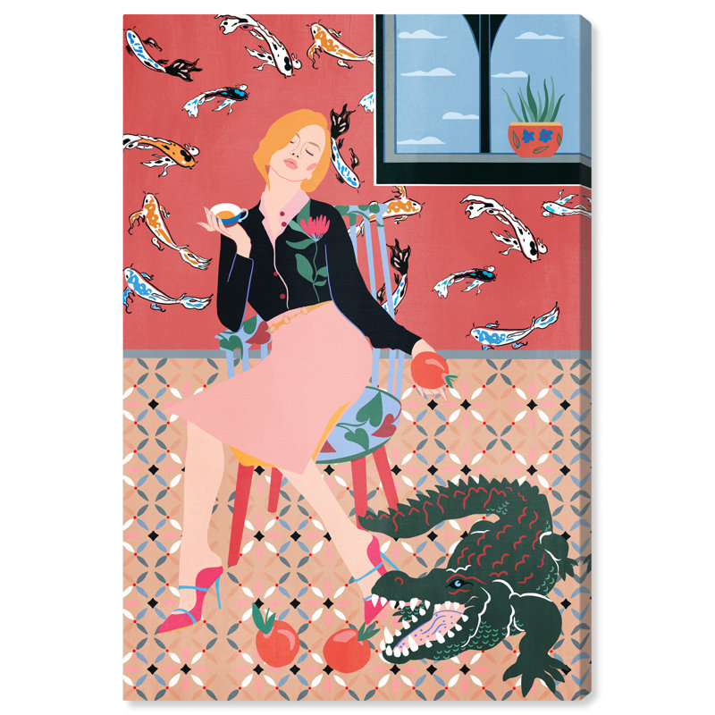 Gators in Tranquility - reproduction d'art sur toile tendue, H 24 po x l 16 po x P 0,8 po