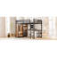 Queen Size Loft Bed Frame With Built-In Wardrobe, Metal Loft Bed With Desk And Storage Shelves-1860117841