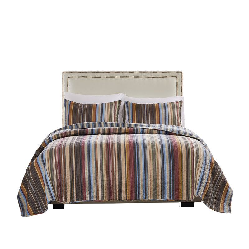 Durango Twin Blue Cotton Reversible Quilt Set