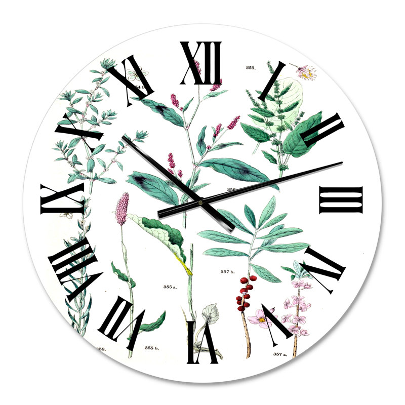 Plantes rétro - horloge murale traditionnelle, Petit