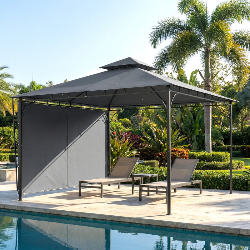 Abri de jardin extensible 126 po x 126 po, gris foncé