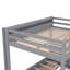 Lit superposé convertible en bois pleine grandeur avec escalier de rangement, table de chevet et 3 tiroirs, gris