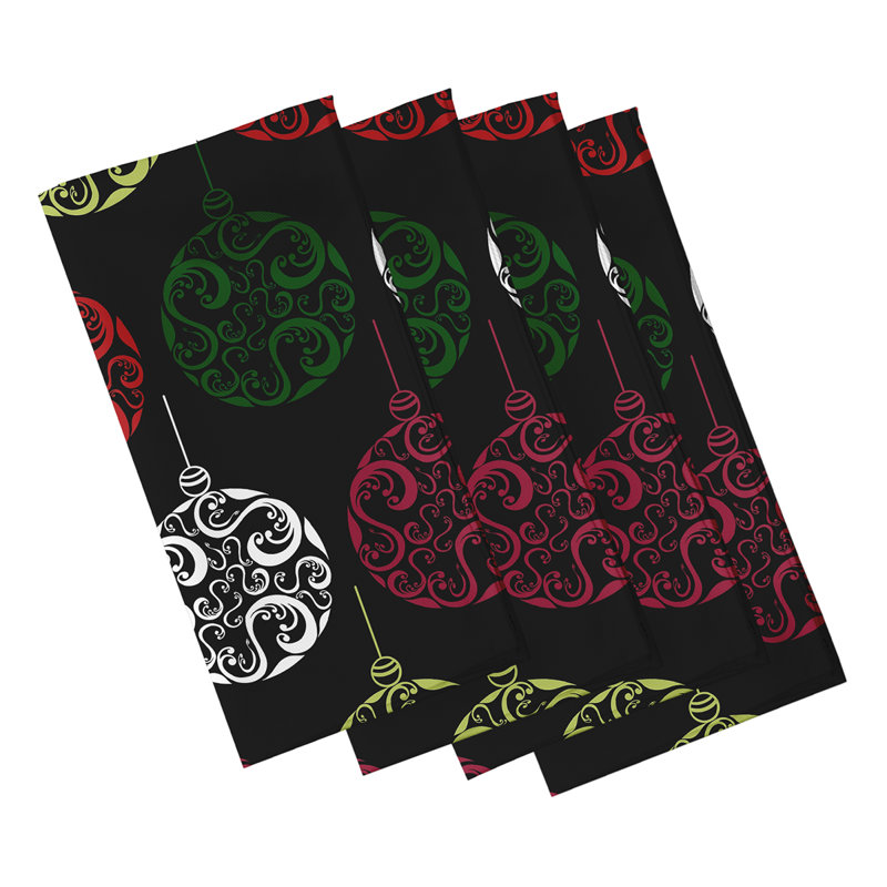 Ensemble de serviettes 22 "Painterly Bulbs, Noir