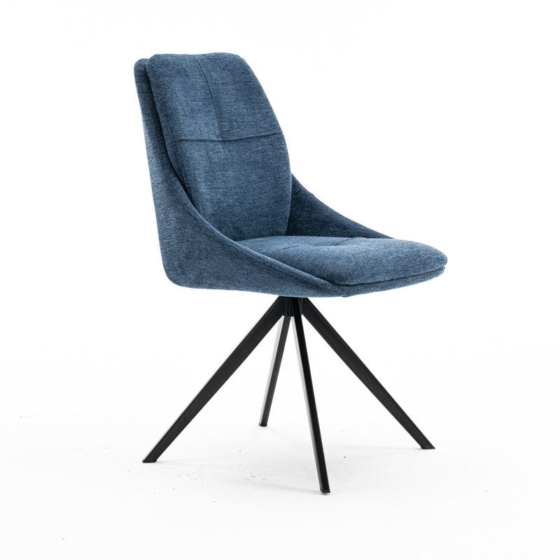 Mirsha 48cm H Linen Upholstered Side Chair, Blue