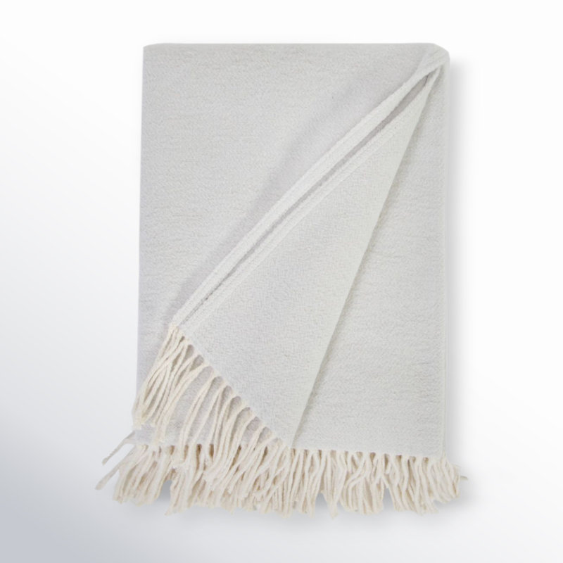Light Gray Cotton Machine Washable Throw Blanket
