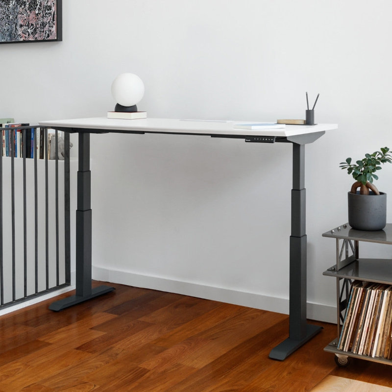 Standing Desk, White, 52" H x 48" W x 30" D, Charcoal