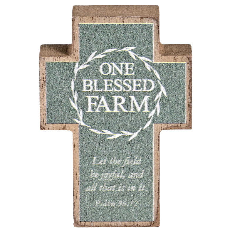 Tabletop Cross One Blessed Farm 3x4