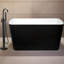 49'' Acrylic Freestanding Soaking Bathtub, Square-shape Japanese Soaking Hot Tub with Chrome Overflow and Drain, Glossy Black-106693127