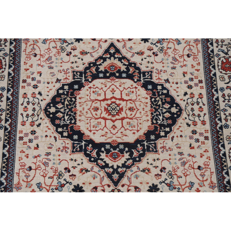 Tapis oriental en laine Kashan Mohtasham noué à la main 5 x 7