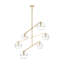 Sean Lavin Lowing Grande 6-light Chandelier in Polished Antique Brass with Clear Glass shade