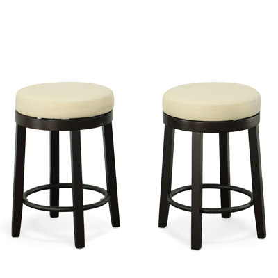Modern Cream 24-Inch Counter Stool with 360Â° Swivel Seat