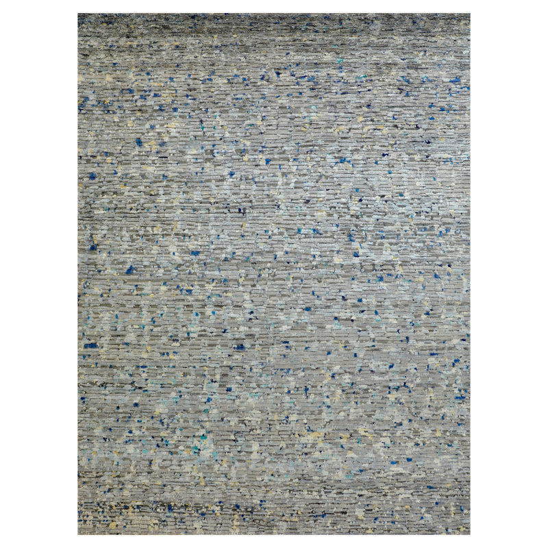 Contemporary Wool Silk Blend Rug
