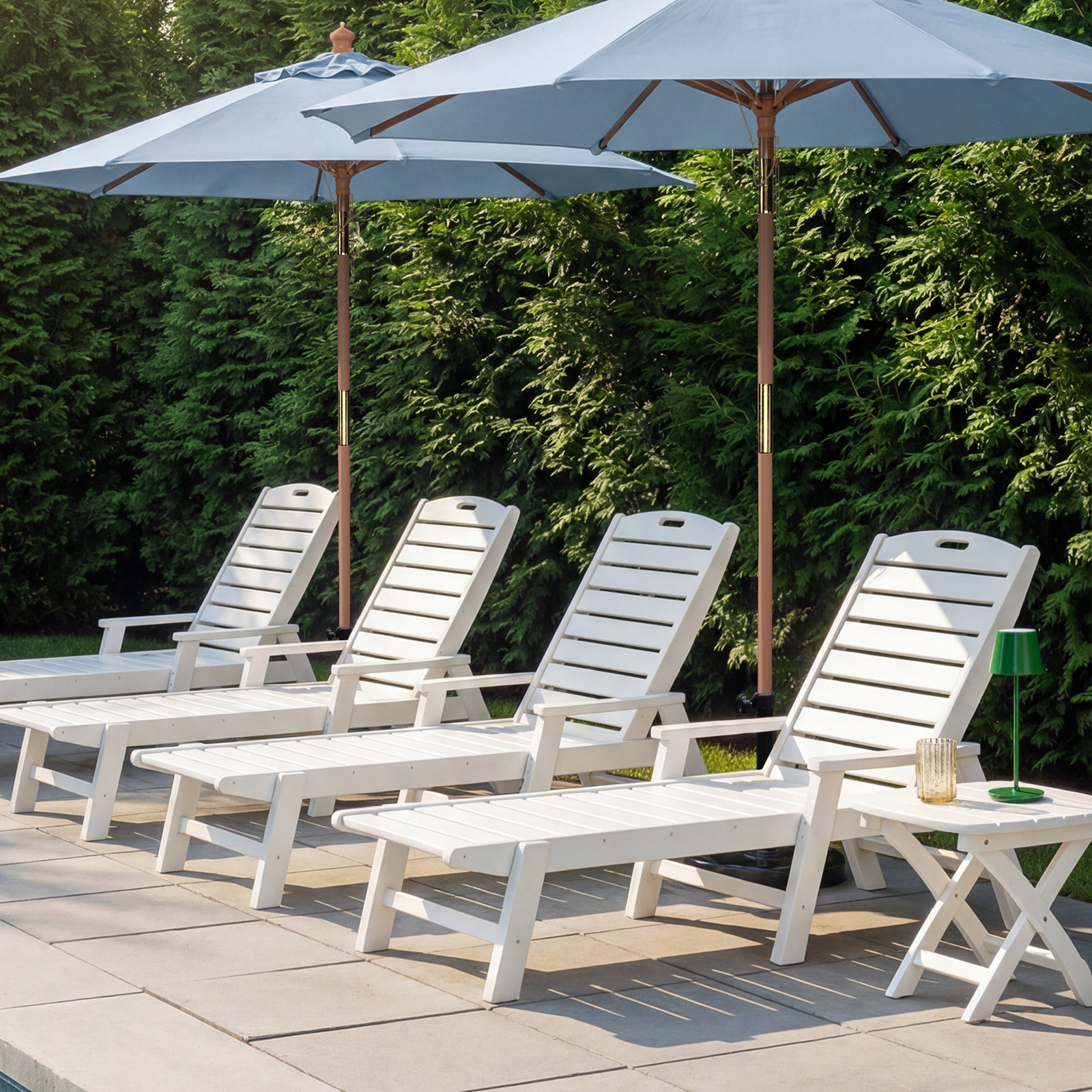 POLYWOOD® Nautical 27" Patio Chaise Lounge, White