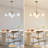 5- Light Modern Gold Sputnik Chandelier With White Glass Globe Shade For Kitchen Island Dining Room Living Room