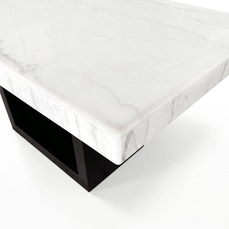 Table de salle à manger à plateau en marbre véritable de 70 po Perrinton