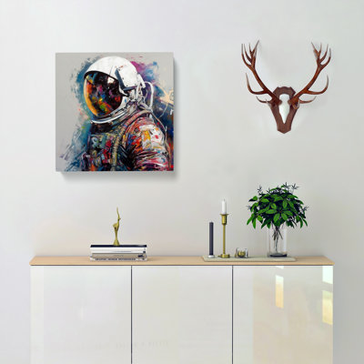 Astronaut Gestural Art No.1 - Wrapped Canvas